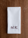 White Ethan Napkin – Large Logo, Initials or Names