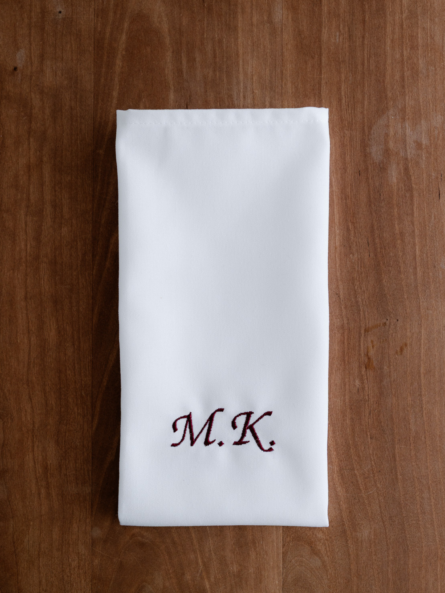 White Ethan Napkin – Large Logo, Initials or Names